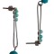 B256. Cercei cu Amazonite, fir metalic din Argint, Bleu, 4 cm