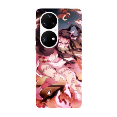 Husa compatibila cu Huawei P50 model Nezuko demon Fight Demon Slayer, Silicon, TPU, Viceversa foto