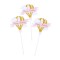 Set 3 toppere pentru tort, flippy, model balon cu aer cald happy birthday, tematica aniversare, roz