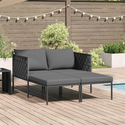 vidaXL Șezlong Antracit 153 x 115 x 69.5 cm Oțel vopsit electrostatic 42004135 foto