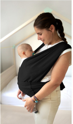 Sistem de purtare wrap elastic pentru bebelusi BabyJem (Culoare: Gri) foto