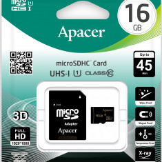 Card microSDHC UHS-I 16GB Clasa 10 cu adaptor SD Apacer