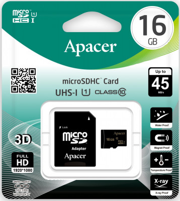 Card microSDHC UHS-I 16GB Clasa 10 cu adaptor SD Apacer foto