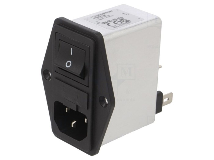 Conector alimentare AC C14, 2A 250VAC