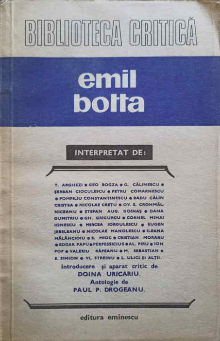 EMIL BOTTA INTERPRETAT-T. ARGHEZI, GEO BOGZA, G. CALINESCU SI COLAB.