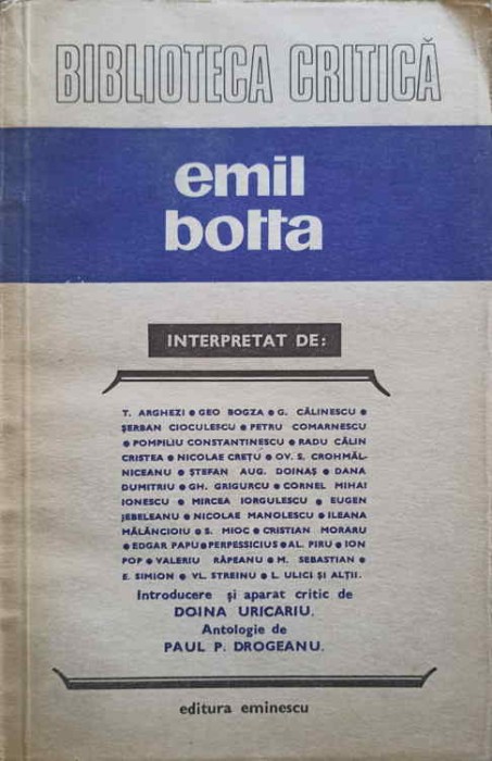 EMIL BOTTA INTERPRETAT-T. ARGHEZI, GEO BOGZA, G. CALINESCU SI COLAB.