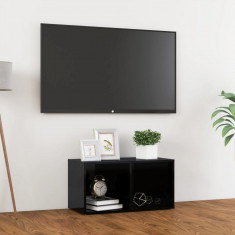 vidaXL Comodă TV, negru extralucios, 72x35x36,5 cm, PAL