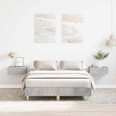 vidaXL Cadru de pat fără saltea Gri beton 120x200 cm Lemn prelucrat 861033 foto