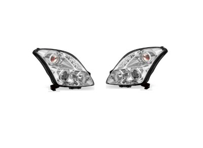 Set faruri tuning SUZUKI SWIFT (SG), 03.2005-09.2010, lense; cu LED parking light; H1+H1; manual; crom; TUNING; halogen, foto