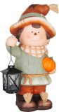 Decoratiune de toamna baiat cu dovleac si lanterna MagicHome, 41 cm