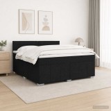 Cumpara ieftin Pat boxspring cu saltea Negru 160 x 200 cm Tesatura
