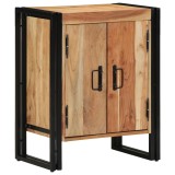 Birou pentru pantofi vidaXL Negru 30x30x40 cm din lemn masiv de acacia și oțel