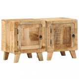 Cumpara ieftin Noptiera 2 buc 40x32x46 cm Lemn masiv Mango brut