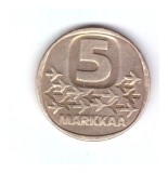 Moneda Finlanda 5 markkaa 1984 M, stare foarte buna, curata