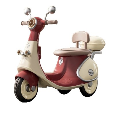 Motociclet&amp;Auml; electric&amp;Auml; cu 3 roti, flippy, acumulator &amp;Atilde;ncarcare, anti-rasturnare, lumini, sunete, baterie 6v 7ah, telecomanda, 95x67x36cm, rosu foto