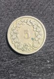 Moneda 5 rappen 1883 Elvetia, Europa