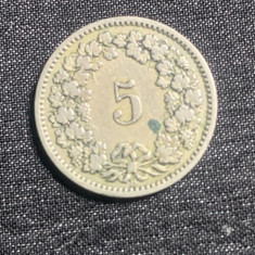 Moneda 5 rappen 1883 Elvetia