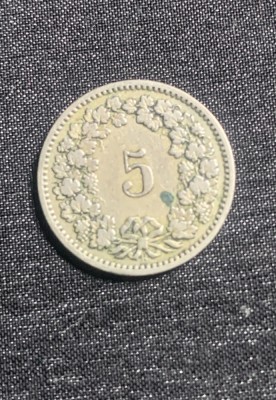 Moneda 5 rappen 1883 Elvetia foto