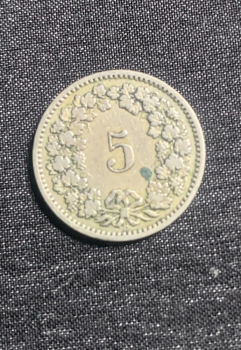Moneda 5 rappen 1883 Elvetia