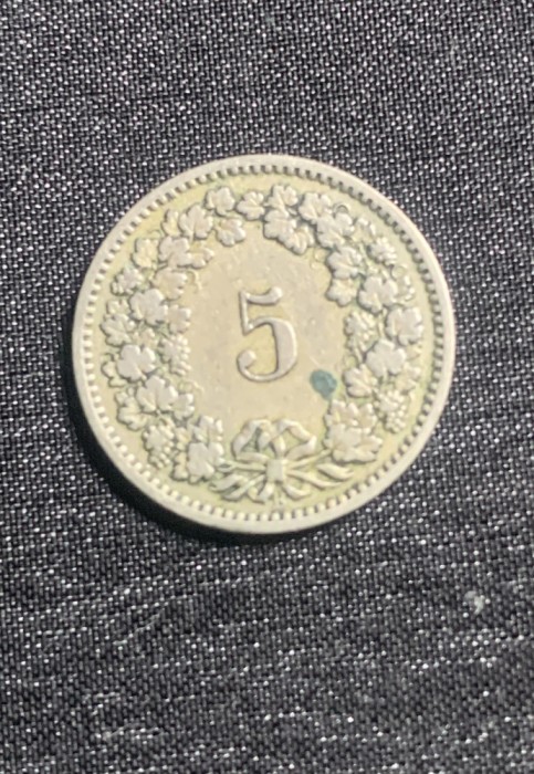 Moneda 5 rappen 1883 Elvetia