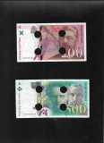 Set Franta 200 (1999) + 500 (1994) francs franci anulate, Europa