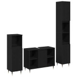 Set mobilă baie vidaXL 3 piese Stejar negru Lemn stratificat