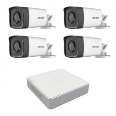 Kit 4 camere supraveghere exterior Hikvision 2MP 1080P 40m IR lentila 2.8mm 92 grade SafetyGuard Surveillance