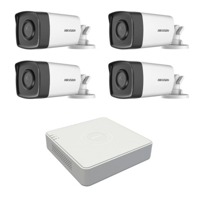 Kit 4 camere supraveghere exterior Hikvision 2MP 1080P 40m IR lentila 2.8mm 92 grade SafetyGuard Surveillance foto