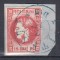 ROMANIA 1868 LP 24 CAROL I CU FAVORITI 18 BANI ROSU/FRAGMENT STAMPILA PITESTI