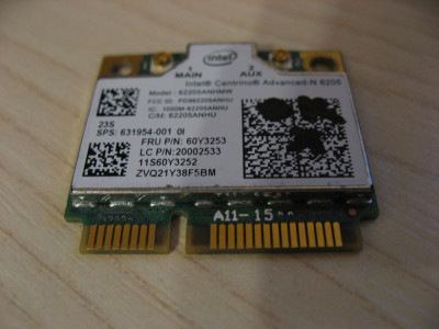 Placa wireless laptop Lenovo L530, Intel Advanced-N 6205, 60Y3253, 631954-001 foto