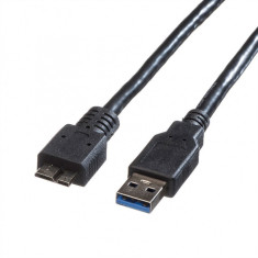 Cablu USB 3.0-A la micro USB-B T-T 3m Negru, Roline 11.02.8877