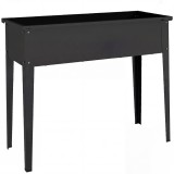 Outsunny Jardinieră pe Picioare din Metal, Jardinieră Ridicată 80 l cu margini rotunjite, Orificiu de drenaj, 100 x 40 x 80 cm, Negru | Aosom Romania