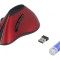 Mouse optic roșu fără fir 5 butoane USB