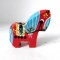 * Calut de lemn suport lumanare Folk Art, pictat manual, tip Dahla