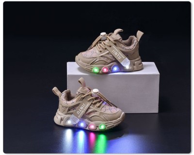 Adidasi crem cu luminite - Seika (Marime Disponibila: Marimea 21) foto