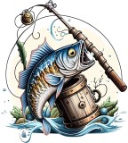 Sticker decorativ, Peste, Albastru, 66 cm, 1273STK-5