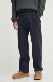 Gramicci pantaloni de bumbac culoarea bleumarin, drept, G105.OGT