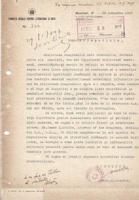 A3600N Victor Eftimiu și Alexandru Rosetti, semnăturile olografe, 1947 foto