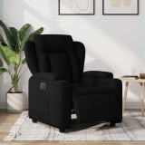 VidaXL Fotoliu rabatabil electric, negru, material textil