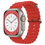 Curea THD Ocean Band, compatibila cu Apple Watch Ultra 49 mm/Apple Watch 42/44/45 mm, marime universala, culoarea rosu