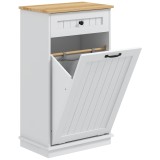 HOMCOM Dulap de Baie cu Coș pentru Rufe și Sertar, Mobilier pentru Depozitarea Lenjeriei și Coș, 52x33x90 cm, Alb | Aosom Romania
