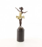 Micuta balerina - statueta din bronz pictat pe soclu din marmura BG-28, Nuduri