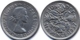 Anglia 1957 - 6 pence, circulata