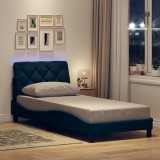 VidaXL Cadru de pat cu LED fără saltea țesătură albastră 80x200 cm