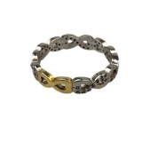 Inel argint 925 infinit placat cu aur galben si minizirconii m 59