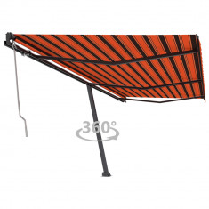 vidaXL Copertină autonomă retractabilă automat oranj/maro 600x350 cm