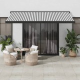 Copertina retractabila vidaXL, 4x3 m, antracit/alb, protectie UV, aluminiu, ideal terasa/gradina