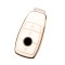 Husa de protectie premium pentru cheie auto Mercedes Benz, Elegance Luxury Cover Key, Alba MyStyle&reg;