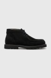 AllSaints pantofi de piele intoarsa Skiff Suede Boot barbati, culoarea negru, M015FC