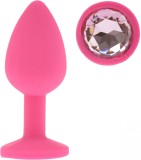Dop Anal Silicone Buttplug, Small, Roz/Clear, Guilty Toys